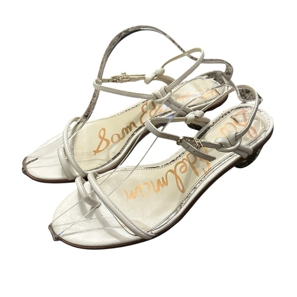 Sam Edelman Isle leather python side-buckle ankle strap sandals Size 9 - Picture 7 of 14